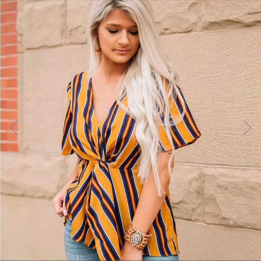 NWT Buckle Willow & Root Multi Stripe Blouse